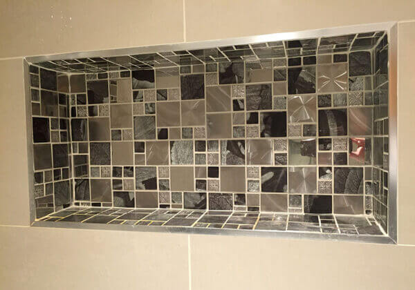 Bathroom tiling with mosaic tiles in Hastings, East Sussex